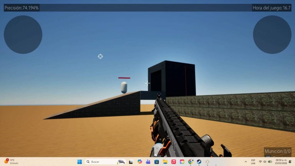 Prueba del control en el videojuego Sticks Aim Training