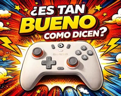 Control GameSir Nova Lite blanco en portada estilo cómic con texto ¿Es tan bueno como dicen?