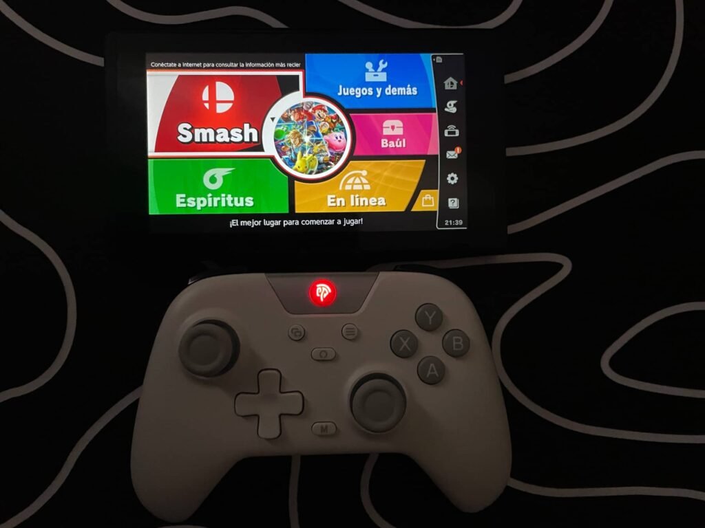 Prueba del control en nintendo switch mediante el videojuego super smash bros ultimate